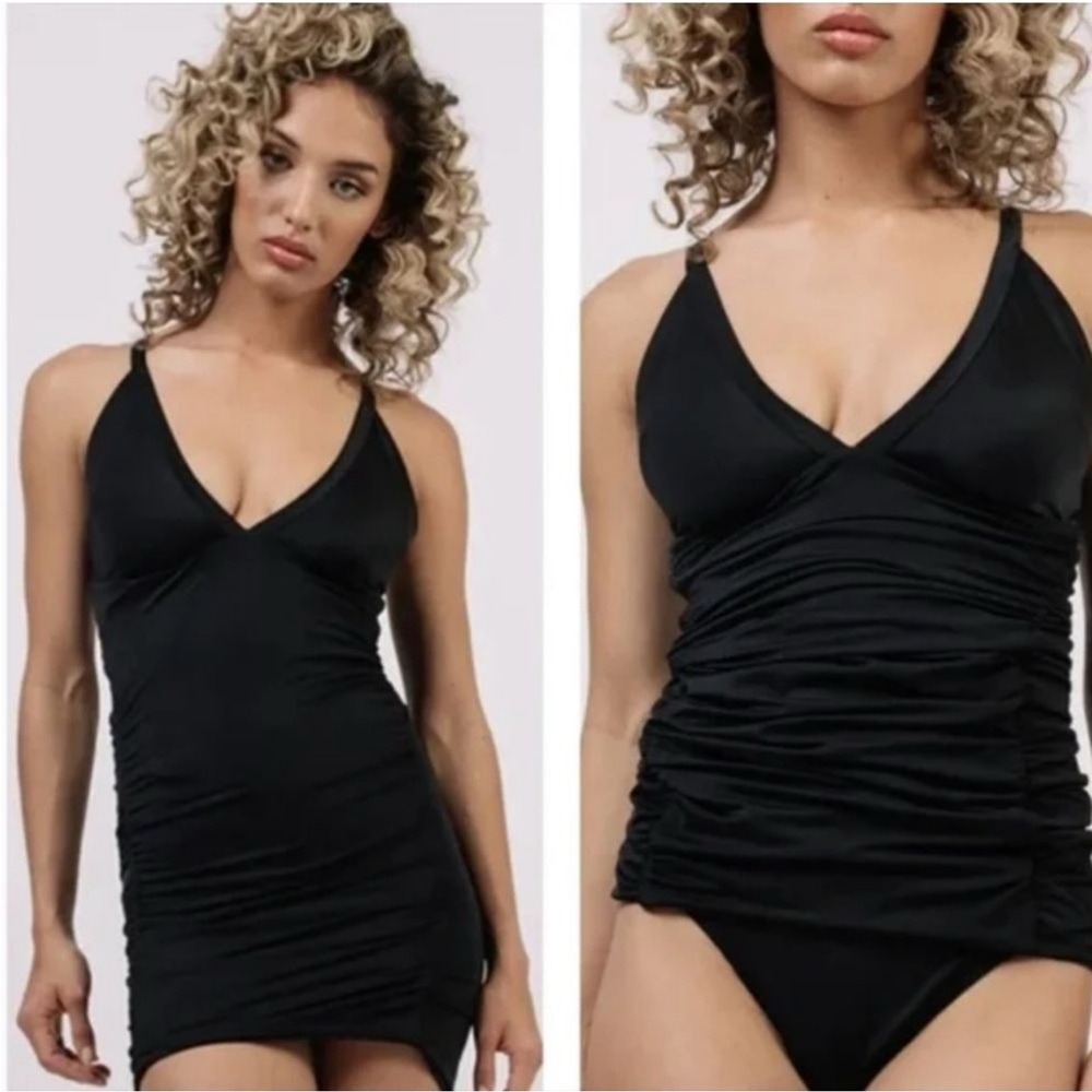 We Are HAH Convertible Ruched Dress Swimsuit